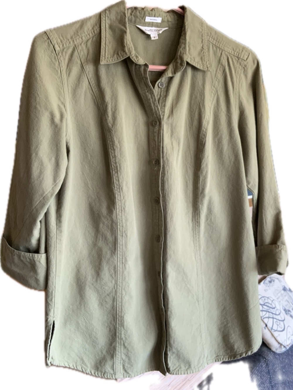Northern Reflections Olive Green Button-Down Cotton Shirt